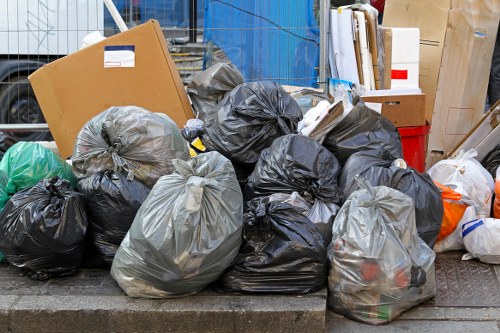 Recycling construction materials at a waste clearance site